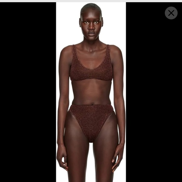 Oseree - lumiere high cut bikini set brown nwot in original bag - Picture 2 of 2